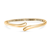 EverTrue Bronzella Collection Dewdrop Curve Bypass Bangle Bracelet in 18K YG Plated Bronze (7.25 In)