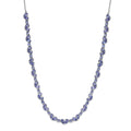 D'Joy Tanzanite 10.65 ctw Heart Necklace 18 Inches in Rhodium Over Sterling Silver - Sticky add to cart bar