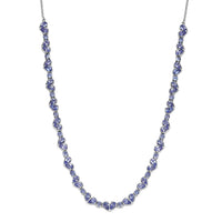 D'Joy Tanzanite 10.65 ctw Heart Necklace 18 Inches in Rhodium Over Sterling Silver