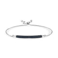 Blue Diamond Accent Bolo Bracelet in Rhodium OverSterling Silver - Sticky add to cart bar