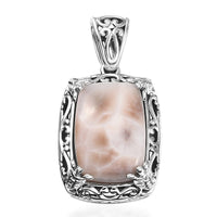 D'Joy Artisan Crafted Pink Natrolite 7.50 ctw Turtle Pendant without Chain in Sterling Silver