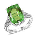 Ever True Chartreuse Quartz and White Zircon (Triplet) 7.35 ctw Verdant Grace Ring in Platinum Bond (Size 10.0) (Del. in 10-12 Days) - Sticky add to cart bar