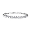 Luxuriant Lab Grown Diamond G-H SI 2.20 ctw Rolling Waves Bangle Bracelet in Rhodium Over Sterling Silver (7.25 In) - Sticky add to cart bar