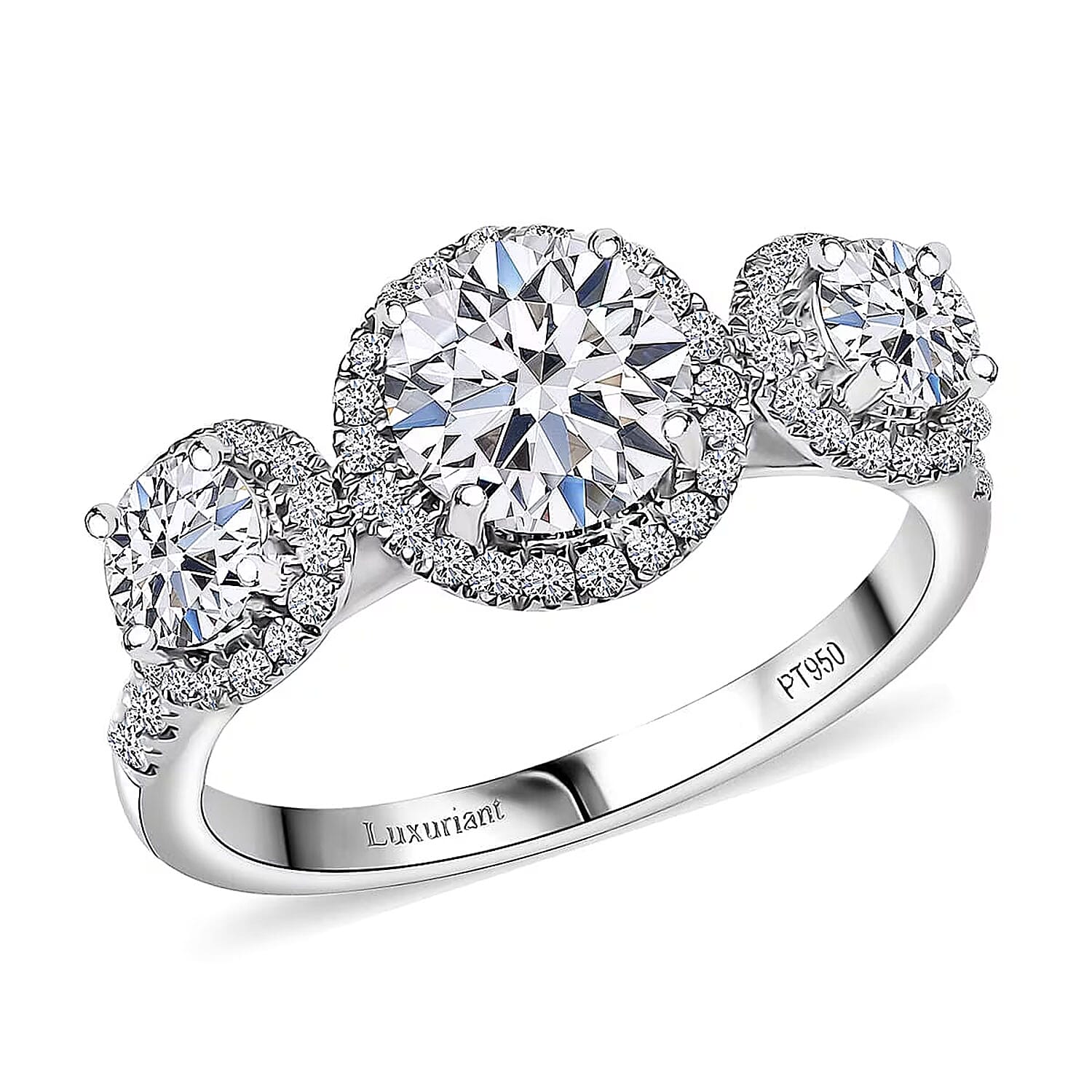 IGI Certified Luxuriant Lab Grown Diamond E-F VS 2.00 ctw Ring in 950 Platinum