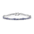 D'Joy Tanzanite, White Zircon Bracelet in Rhodium Over Sterling Silver (6.50 In) 7.50 ctw - Sticky add to cart bar