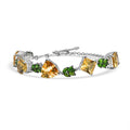 D'Joy Yellow Labradorite and Multi Gemstone 27.15 ctw Sunlit Vines Adjustable Bracelet in Rhodium Over Sterling Silver - Sticky add to cart bar