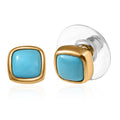 D'Joy Premium Sleeping Beauty Turquoise Stud Earring in 18K Vermeil YG Over Sterling Silver 1.65 ctw - Sticky add to cart bar