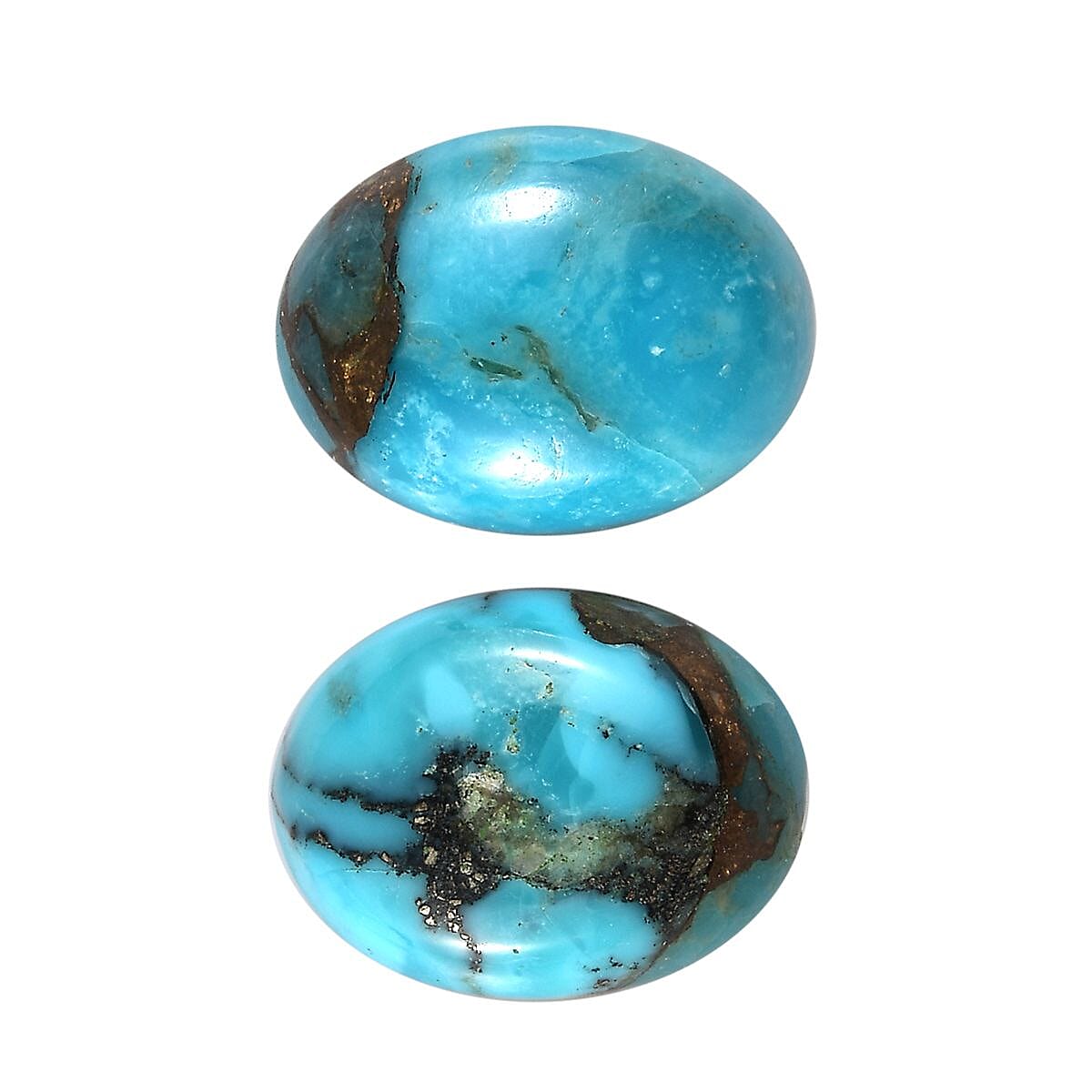 AA Blue Turquoise Set of 2 (Ovl 8x6 mm) 1.84 ctw Loose Gemstone