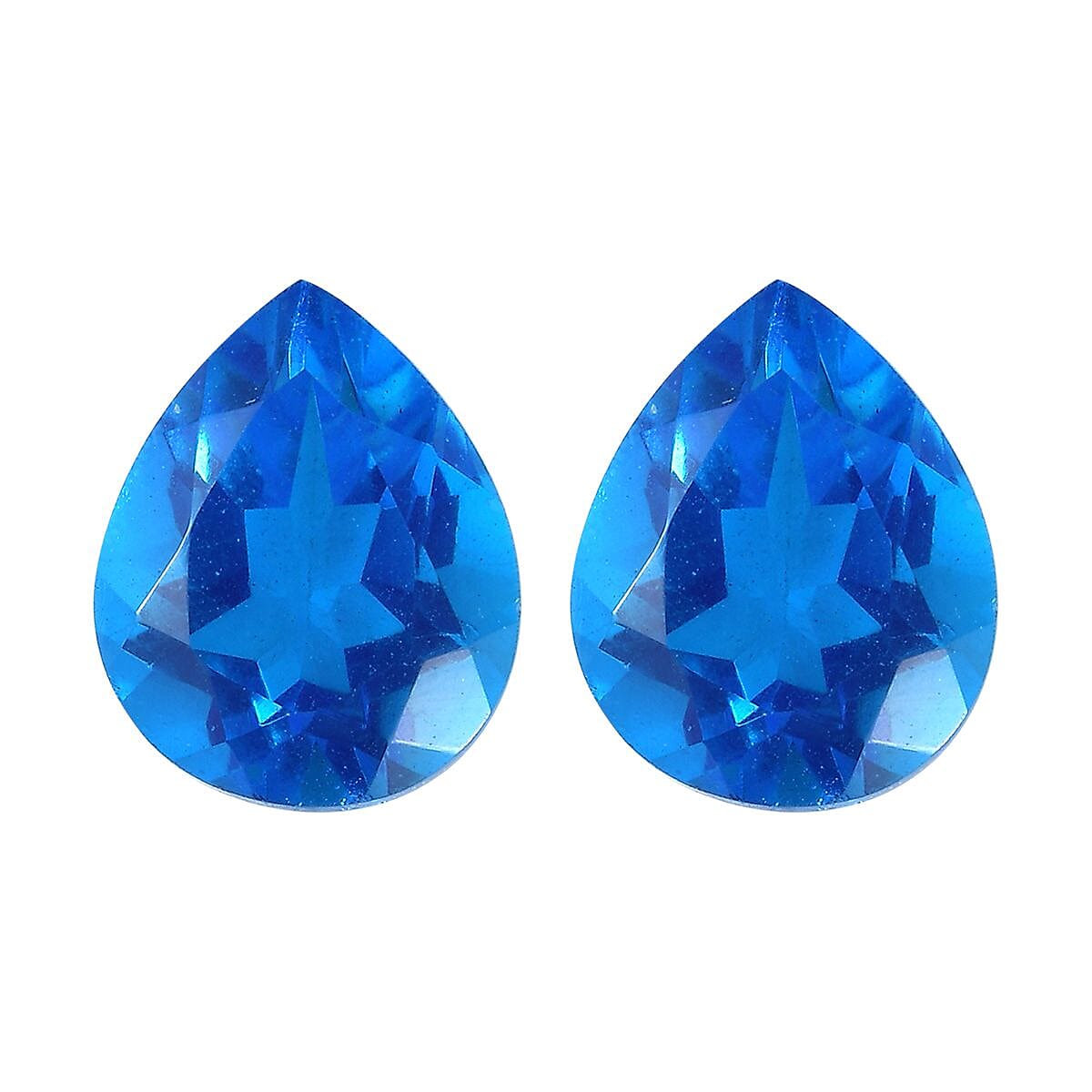 Caribbean Quartz Set of 2 (Pear 10x8 mm) 4.76 ctw Loose Gemstone