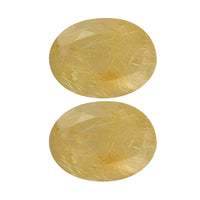 AA Golden Rutilated Quartz Set of 2 (Ovl 8x6 mm) 2.10 ctw Loose Gemstone