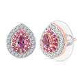 D'Joy Narsipatnam Pink Spinel and Multi Gemstone 0.80 ctw Blush Blossom Earrings in 18K Vermeil Rose Gold Over Sterling Silver - Sticky add to cart bar