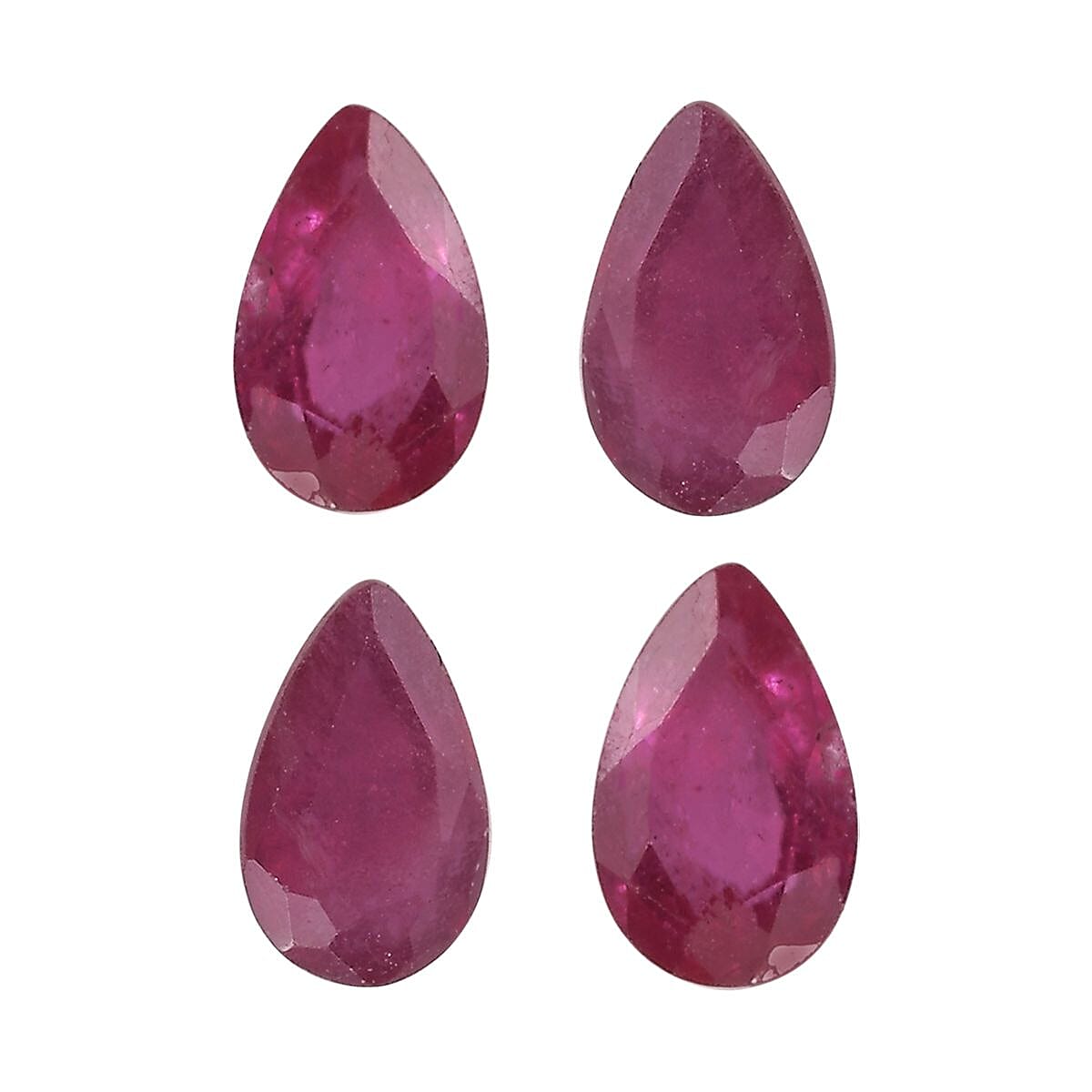 Niassa Ruby (FF) Set of 4 (Pear 5x3 mm) 0.99 ctw Loose Gemstone
