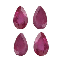 Niassa Ruby (FF) Set of 4 (Pear 5x3 mm) 0.99 ctw Loose Gemstone