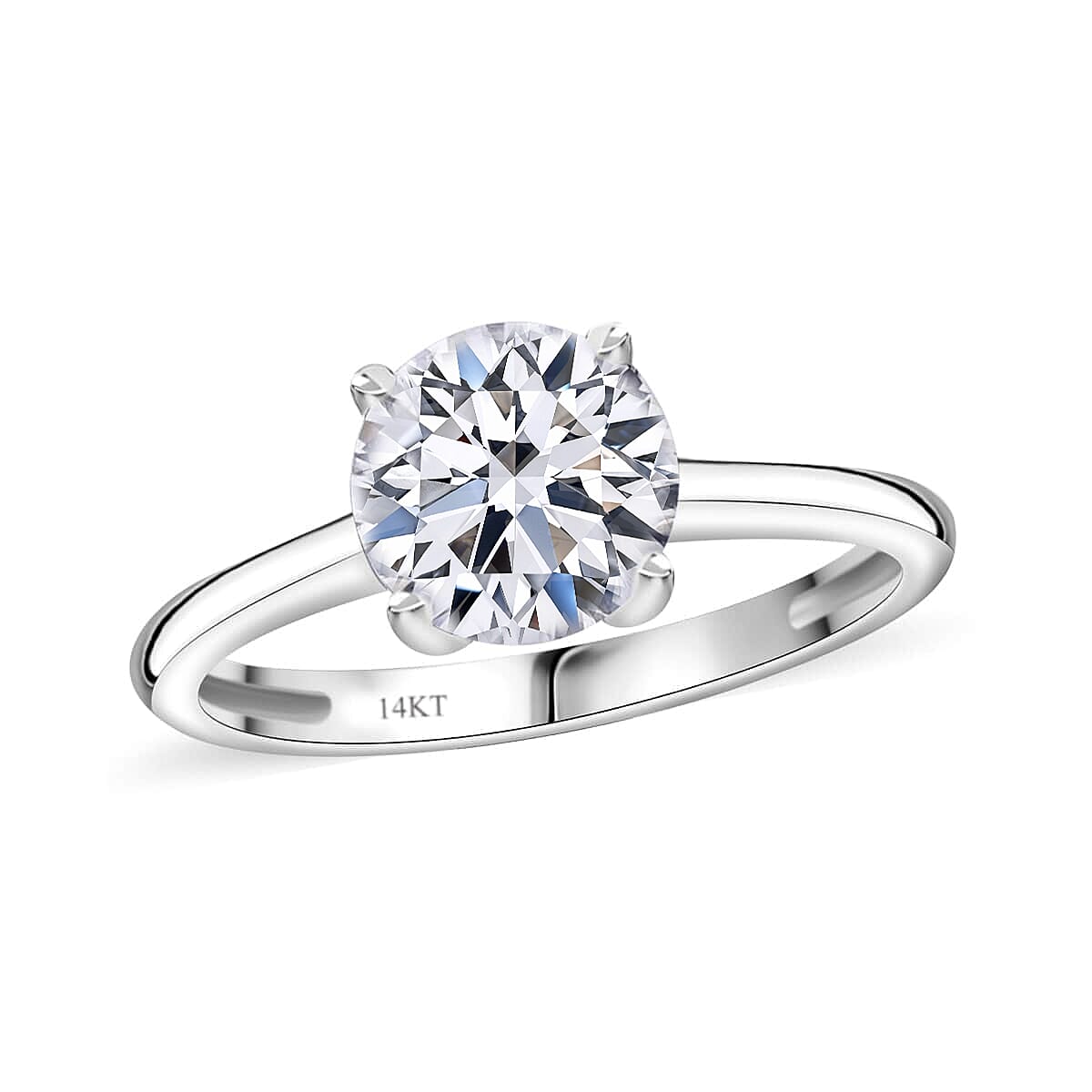 IGI Certified Luxuriant Lab Grown Diamond E-F VS 4.00 ctw Solitaire Ring in 14K White Gold (Size 9.5)