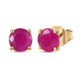 Luxoro AAA Royal Ruby 2.50 ctw Solitaire Stud Earrings in 10K Yellow Gold - Sticky add to cart bar