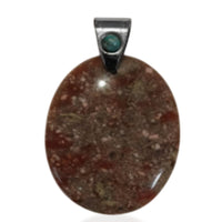 Autumn Jasper and Larimar 100.00 ctw Pendant in Stainless Steel
