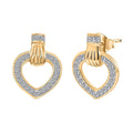 Luxuriant Lab Grown Diamond G-H SI 0.50 ctw Heart Earrings in 18K Vermeil Yellow Gold Over Sterling Silver - Sticky add to cart bar