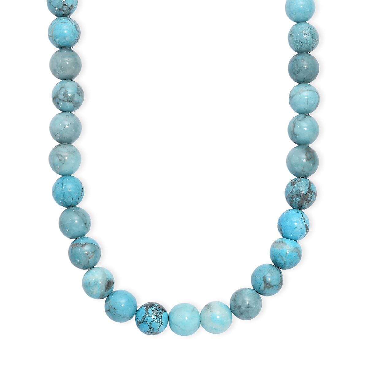 Constituted Blue Howlite 328.00 ctw Beaded Necklace in Platinum Bond 18 Inches