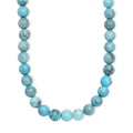 Constituted Blue Howlite 328.00 ctw Beaded Necklace in Platinum Bond 18 Inches - Sticky add to cart bar