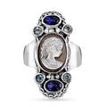 Sajen Silver Gray Cameo, Multi Gemstone Ring in Sterling Silver (Size 8.0) 4.50 ctw - Sticky add to cart bar