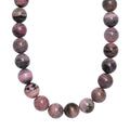 Karis Rhodonite Beaded 497.00 ctw Necklace 18 Inches in Platinum Bond - Sticky add to cart bar