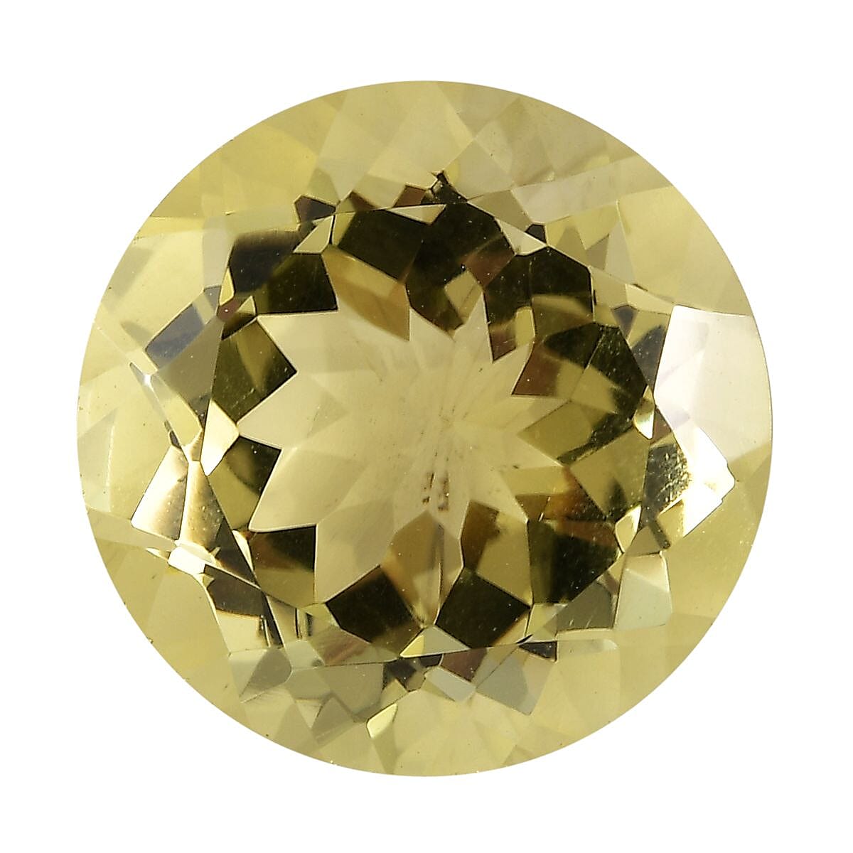 Green Gold Quartz (Rnd 14 mm) 8.78 ctw Loose Gemstone