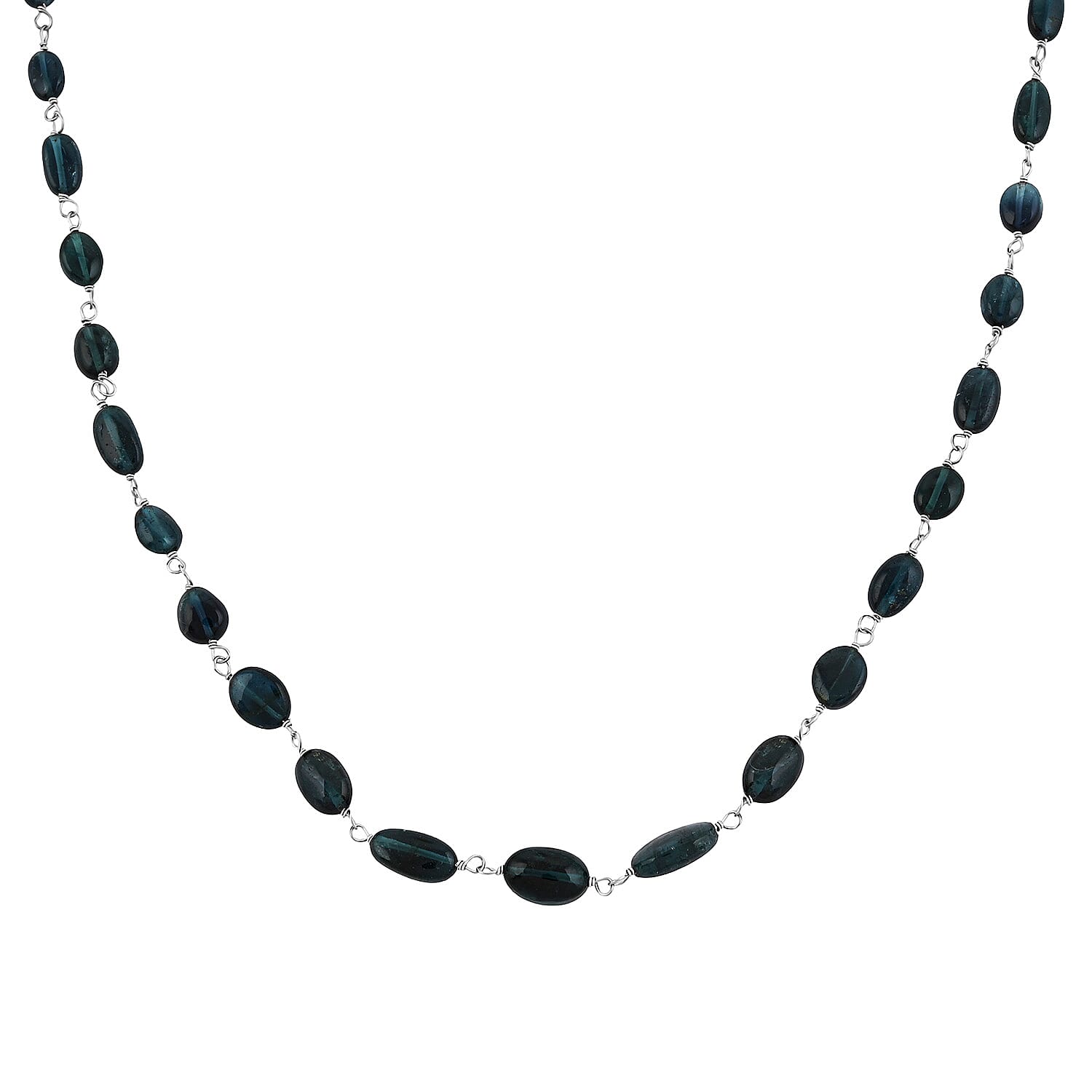 Rhapsody 950 Platinum AAAA Monte Belo Indicolite Beaded Necklace (18 Inches) 30.00 ctw