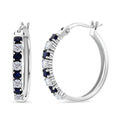 D'Joy Premium Kanchanaburi Blue Sapphire and Moissanite 1.50 ctw Midnight Royalty Earrings in Rhodium Over Sterling Silver - Sticky add to cart bar