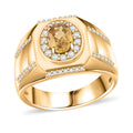 Premium Tanzania Yellow Zircon and White Zircon 1.90 ctw Ring in 18K Vermeil Yellow Gold Over Sterling Silver (Size 12.0) - Sticky add to cart bar