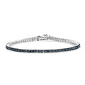 Luxuriant Lab Grown Blue Diamond SI 3.50 ctw Bracelet in Rhodium Over Sterling Silver (8.00 In) - Sticky add to cart bar