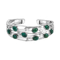 EverTrue Chrysocolla Sea Life Cuff Bracelet 14.70 ctw in Platinum Bond (7.25 In) - Sticky add to cart bar