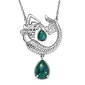 EverTrue Chrysocolla 8.50 ctw Mermaid’s Melody Necklace in Platinum Bond and Stainless Steel 18 Inches - Sticky add to cart bar