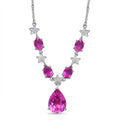 EverTrue Radiant Orchid Quartz, White Zircon Necklace in Platinum Bond 15.10 ctw (18 Inches) - Sticky add to cart bar