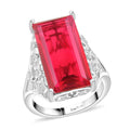 Ever True Blazing Red Quartz, White Zircon Ring in Platinum Bond (Size 10.0) 13.25 ctw - Sticky add to cart bar