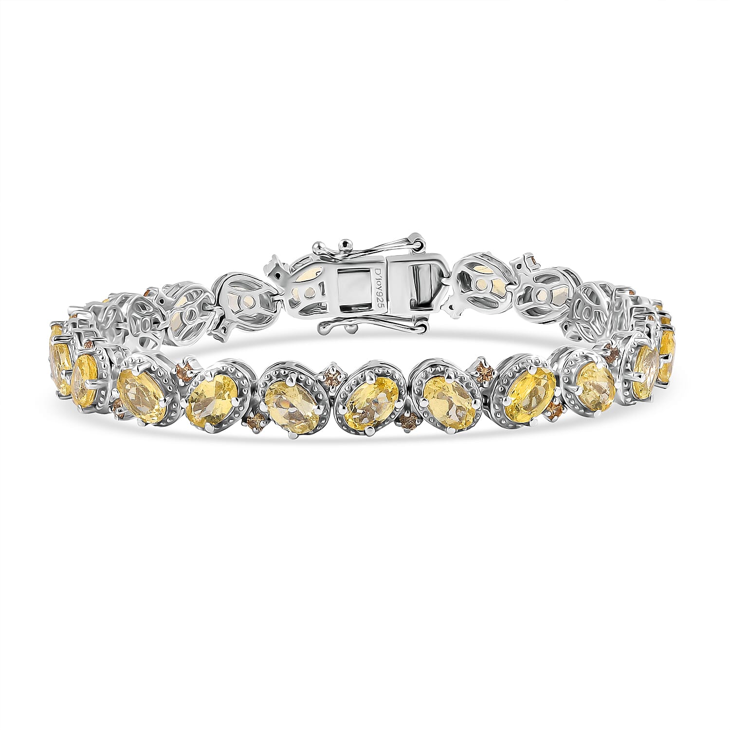 TLV Betroka Blue Apatite Bracelet in Rhodium Over Sterling Silver (7.25 In) 11.60 ctw