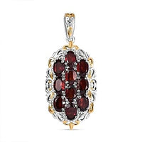 Garnet Pendant in Silvertone 4.50 ctw