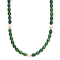 Green Pearl (D) and Freshwater Pearl Necklace in Rhodium Over Sterling Silver 20 Inches - Sticky add to cart bar