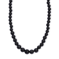 Thai Black Spinel 170.00 ctw Beaded Necklace in Rhodium Over Sterling Silver 18 -20 Inches