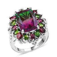 Ever True Watermelon Quartz, Multi Gemstone Ring in Platinum Bond (Size 10.0) 10.25 ctw