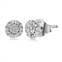 D'Joy Diamond Stud Earrings in Rhodium Over Sterling Silver 0.23 ctw