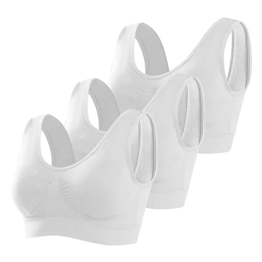 White Set of 3 Dream by Genie Smoothing Seamless Bra – Medium