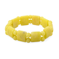 Olive Jade 145.05 ctw Tanker Stretch Bracelet (6-7In)