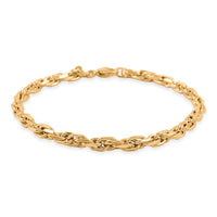 Italian 4mm Florentine Torchon Chain Bracelet in 10K Yellow Gold (7.50 In) 3.41 Grams