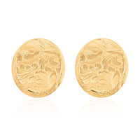 Italian Antique Stencil Earrings in 10K Yellow Gold 2.6 Grams