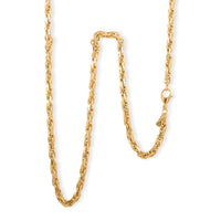 Italian 4mm Florentine Torchon Chain Necklace in 10K Yellow Gold 7.74 Grams 20 Inches