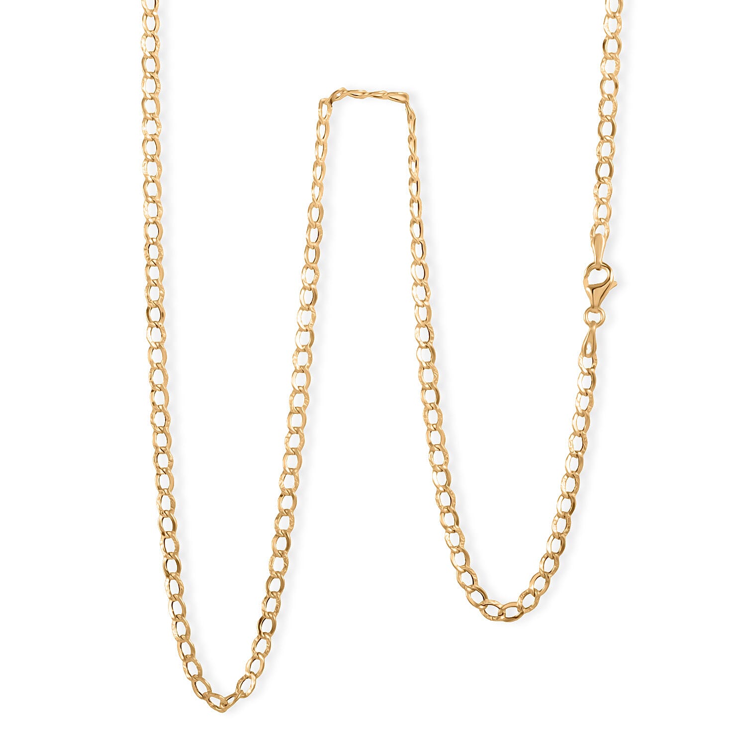 Italian Glitter Grumette Chain Necklace in 10K Yellow Gold 1.70 Grams 20 Inches