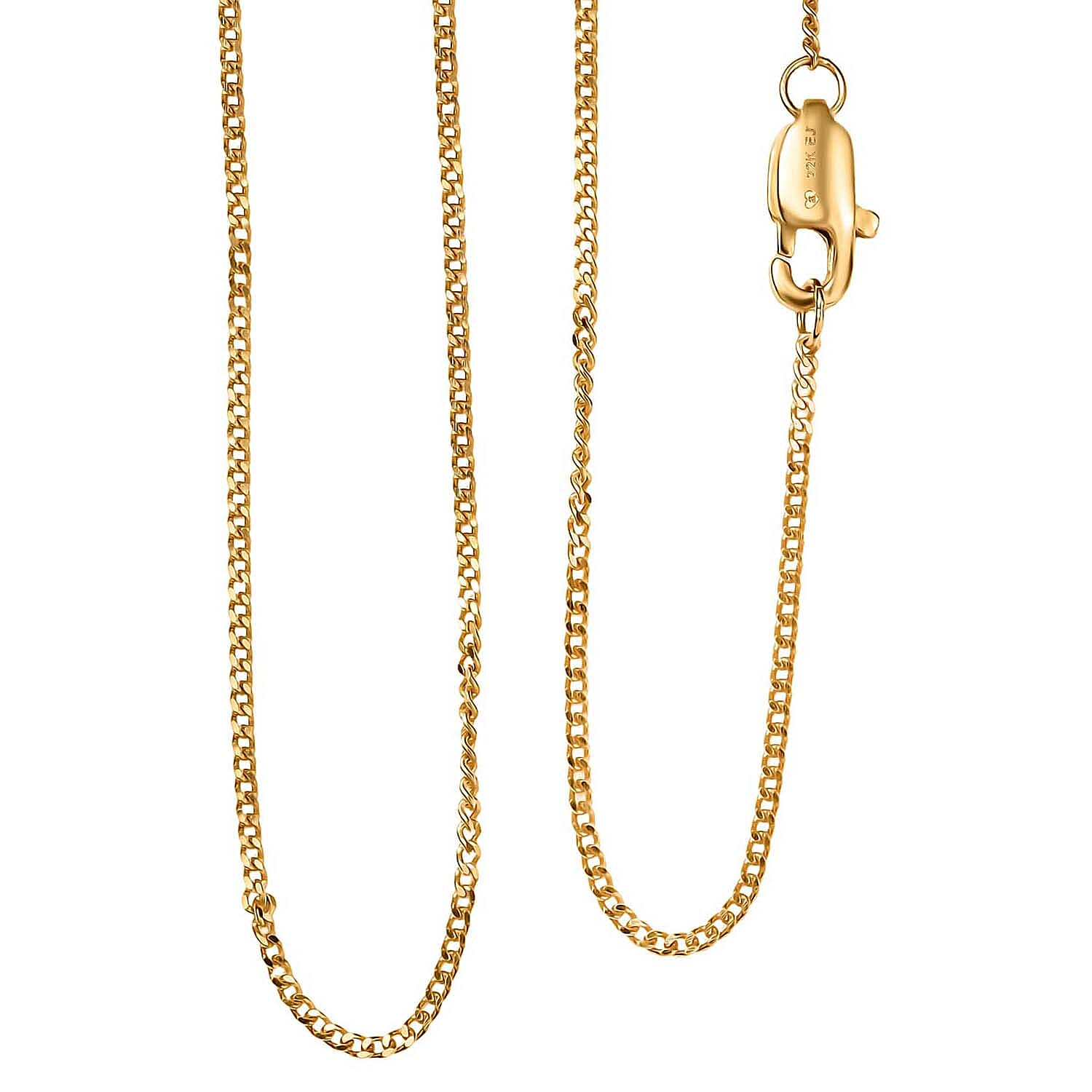 22K Yellow Gold Curb Chain Necklace 20 Inches 2.64 Grams