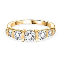 Moissanite 1.19 ctw Ring in Vermeil Yellow Gold Over Sterling Silver (Size 10)