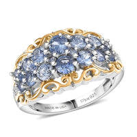 TLV D’joy Kagem Zambian Emerald, White Zircon Ring in 18K Vermeil YG Over Sterling Silver (Size 10.0) 1.90 ctw