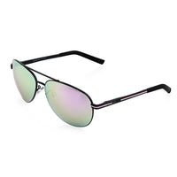 Adrienne Vittadini Aviator with Temple Detail Sunglasses -Black/Purple